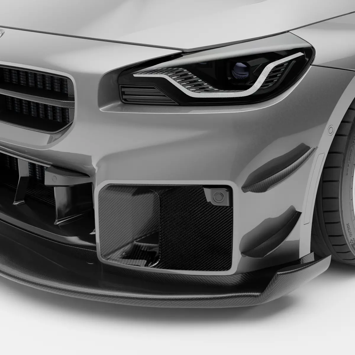 Bmw M2 G87 Carbon Fiber Front Bumper Block-Off Plates 1