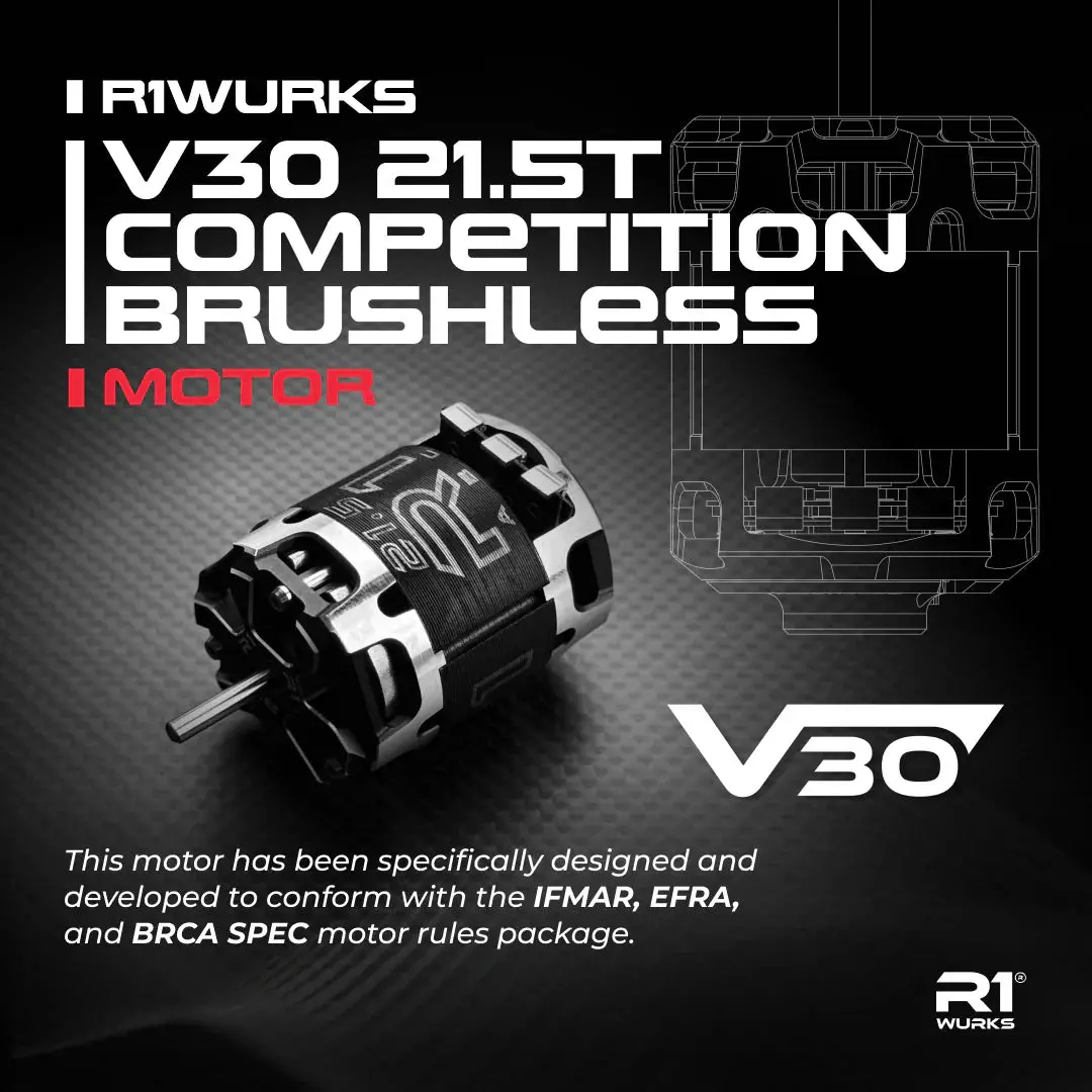 R1 Wurks 020181 V30 21.5T Competition Brushless Motor 1