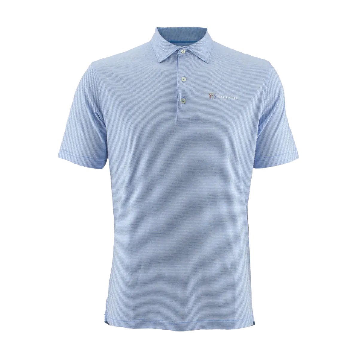 Buick Mens Johnnie-O Striped Blue Polo 1