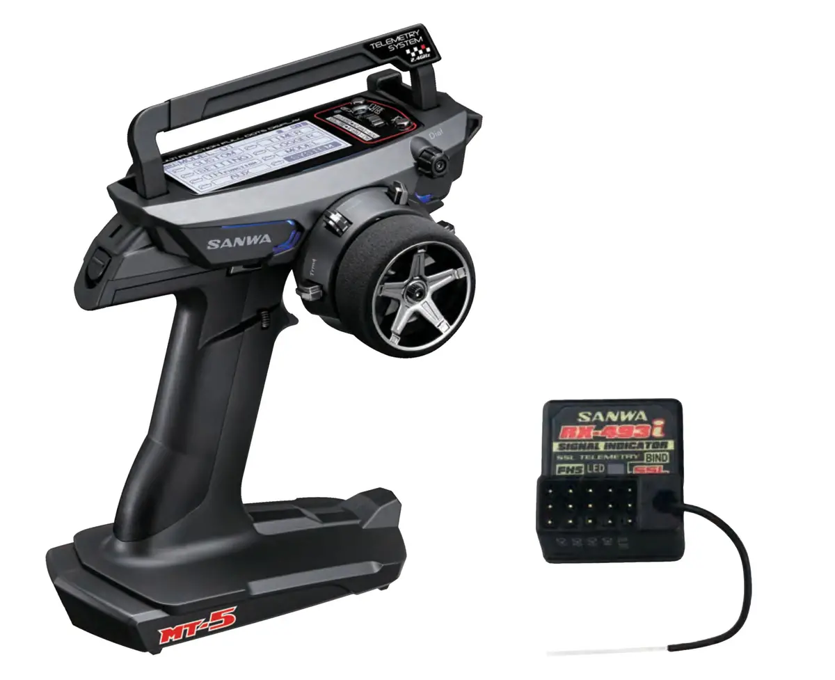 Sanwa Mt-5 Transmitter Radio W/ Rx-493I 1