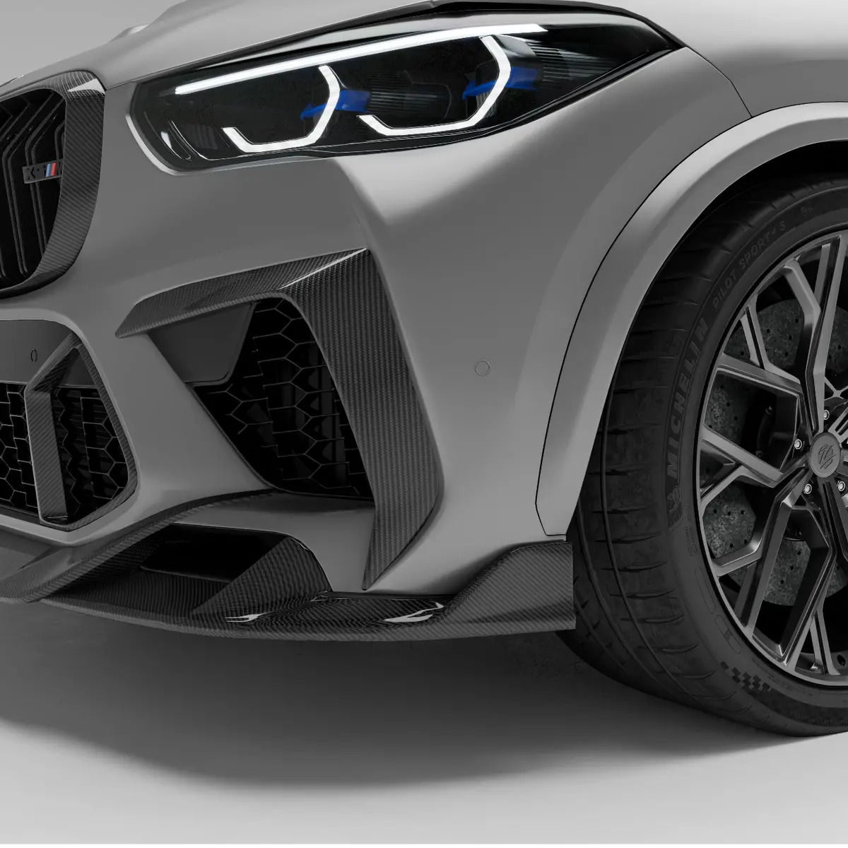 Bmw X5m F95 Pre Lci Carbon Fiber Front Bumper Canards 1