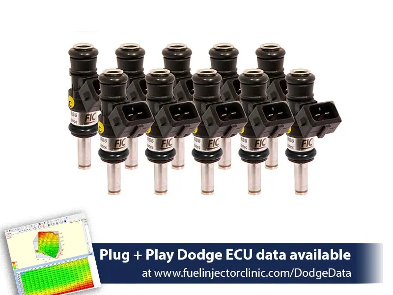 1200Cc (Previously 1100Cc) Fic Fuel Injector Clinic Injector Set For Dodge Viper Zb1 ('03-'06) (Is157-1200H) 1