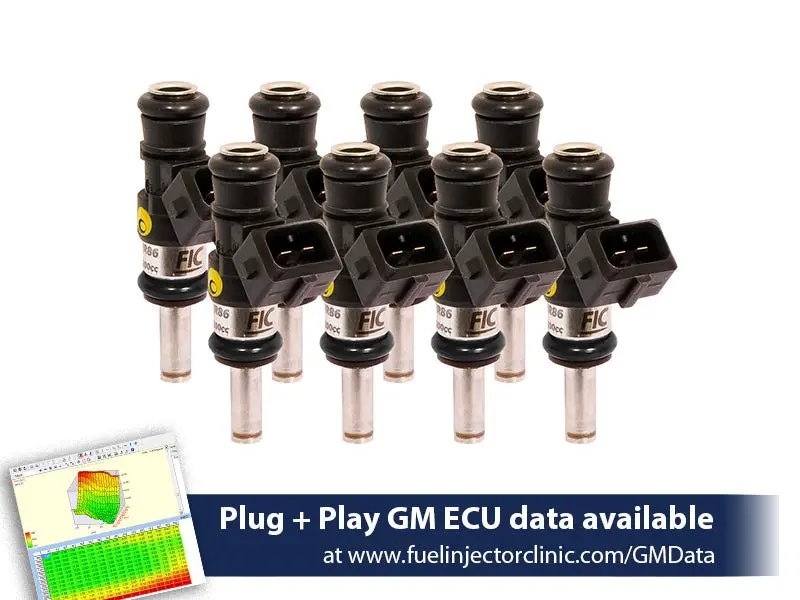 1200Cc (130 Lbs/Hr At Oe 58 Psi Fuel Pressure) Fic Fuel Injector Clinic Injector Set For 6.2 Truck Motors ('09-'13) Injector Sets (High-Z) (Is306-1200H) 1