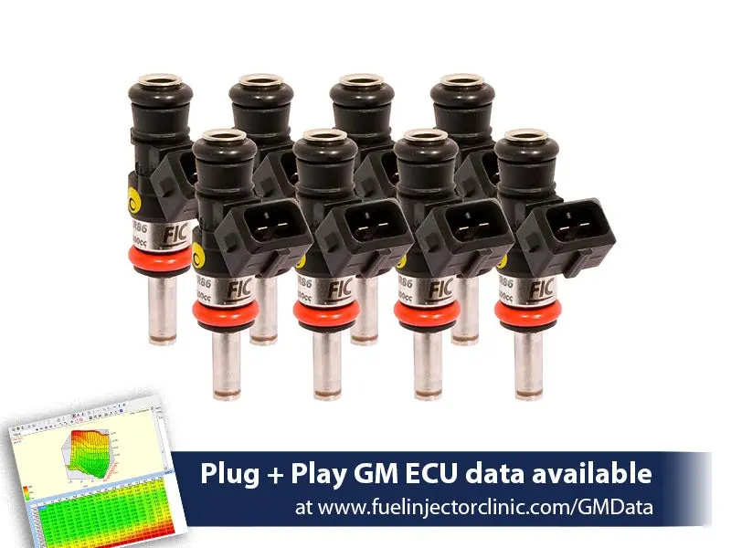 1200Cc (130 Lbs/Hr At Oe 58 Psi Fuel Pressure) Fic Fuel  Injector Clinic Injector Set For Ls3, Ls7, Lsa, L76, L92, And L99 Engines (High-Z) (Is303-1200H) 1