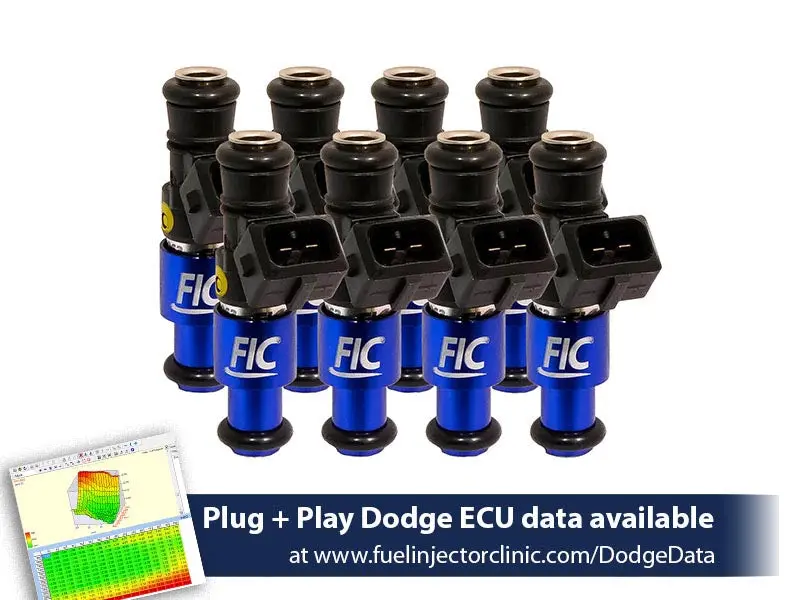 1200Cc (130 Lbs/Hr At Oe 58 Psi Fuel Pressure) Fic Fuel Injector Clinic Injector Set For Dodge Hemi Srt-8, 5.7 (High-Z) (Is153-1200H) 1