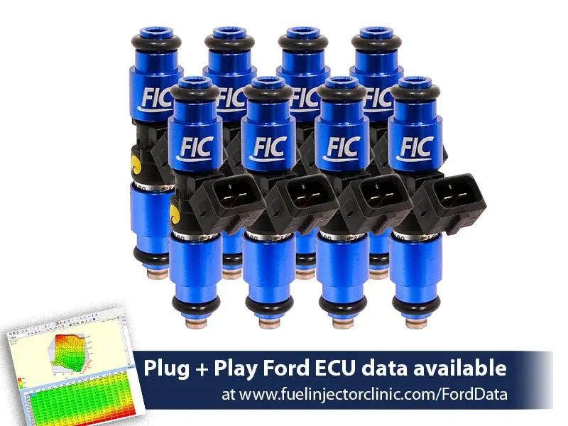 1200Cc (130 Lbs/Hr At 58 Psi Fuel Pressure) Fic Fuel  Injector Clinic Injector Set For Ford F150 (2004+) Ford Lightning (1999-2004) Injector Sets (Is407-1200H) 1