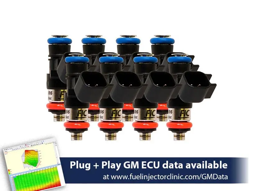 1200Cc-D (130 Lbs/Hr At Oe 58 Psi Fuel Pressure) Fic Fuel  Injector Clinic Injector Set For Ls3, Ls7, Lsa, L76, L92, And L99 Engines (High-Z) (Is303-1200H-D) 1