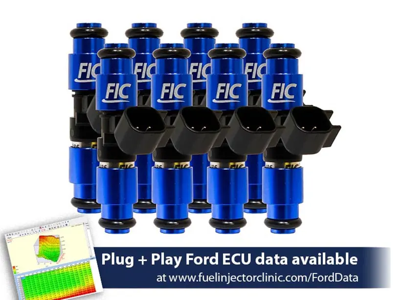 1200Cc-D (130 Lbs/Hr At 58 Psi Fuel Pressure) Fic Fuel  Injector Clinic Injector Set For Ford F150 (2004+) Ford Lightning (1999-2004) Injector Sets (Is407-1200H-D) 1