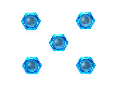 3Mm Thin Aluminum Lock Nut (5Pcs./Blue) 1