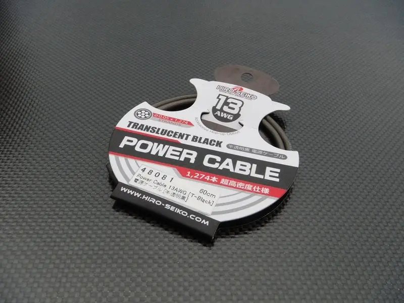 Hiro Seiko 13Awg Translucent Black Power Cable 1