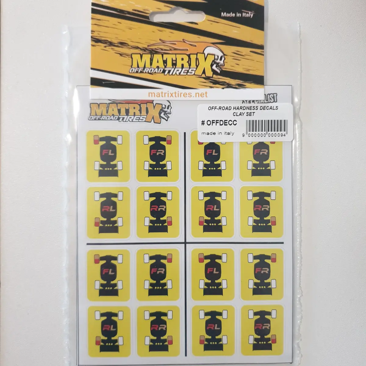 Matrix Racing Off-Road Hardness Decals Clay Set 1