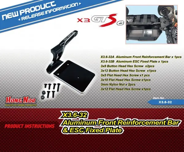 Hn Alum. Front Reinforcement Bar& Esc Fixed Plate (X3.6-32) 1
