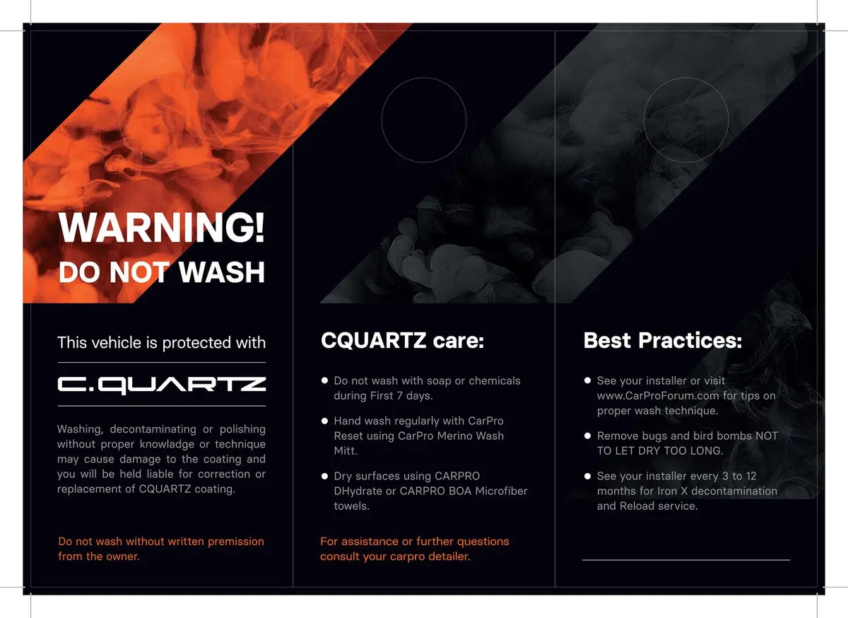 Carpro Do Not Wash Hanger Brochure 1