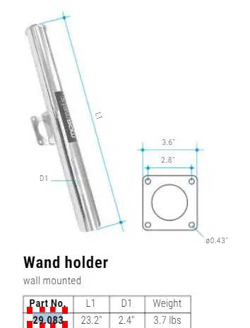 Mosmatic Stainless Wand Holder 29.083 (With Light Cosmetic Scratches) 2