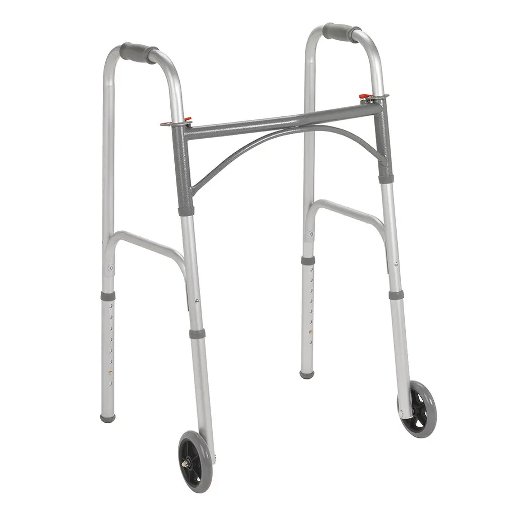 Folding Youth Walker, Two Button W/ 5" Wheels 1