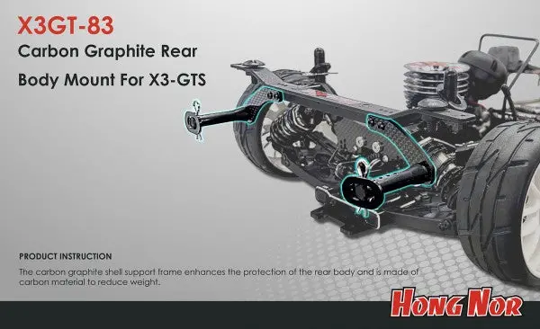 Carbon Graphite Rear Body Mount (Set) For X3-Gts 1