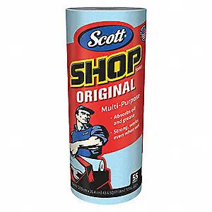 Drc (Double Re-Creped) Shop Towel Roll, 55 Ct. 11" X 10-2/5" Sheets, Blue 1