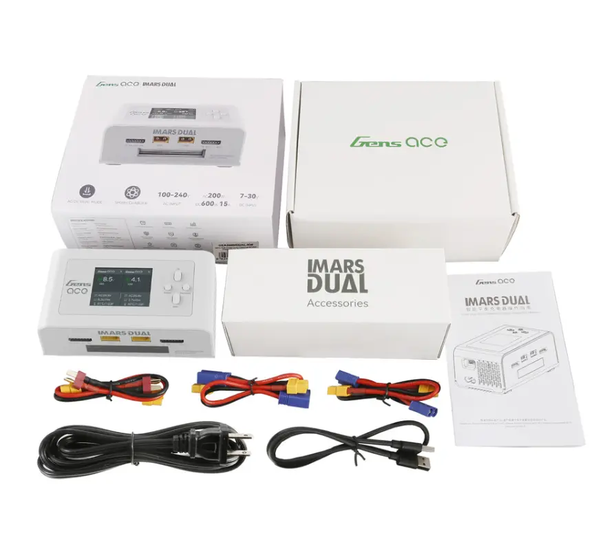Gens Ace Imars Dual Channel Ac200w/Dc300w Balance Charger White Gea200wdual-Uw 2