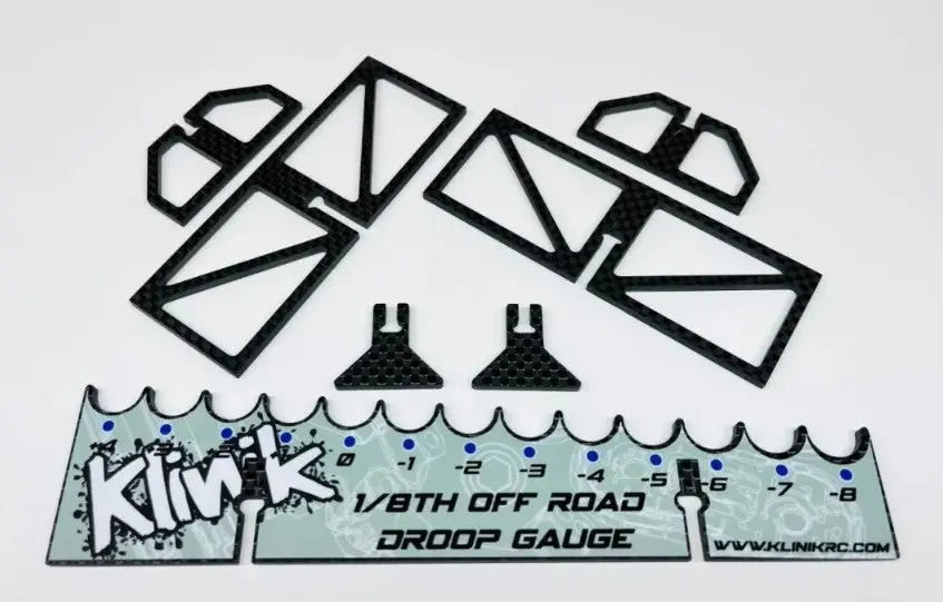 Klinik Rc Pro 1/8 Carbon Fiber Droop Gauge System Universal Buggy/Truggy 2
