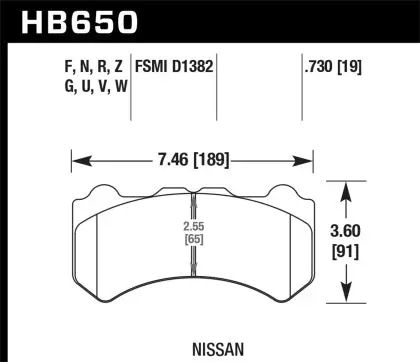 Hawk Hp+ Rear Brake Pads For Nissan Gt-R (R35) 2