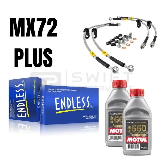 Endless Mx72 Plus Front & Rear Brake Pads Set + Hel Braided Lines Kit + Motul Rbf 660 Brake Fluid – For Bmw F Series M Cars & M Lites (F20/F21, F22, F87 Og, F87 Comp, F80, F82) 1