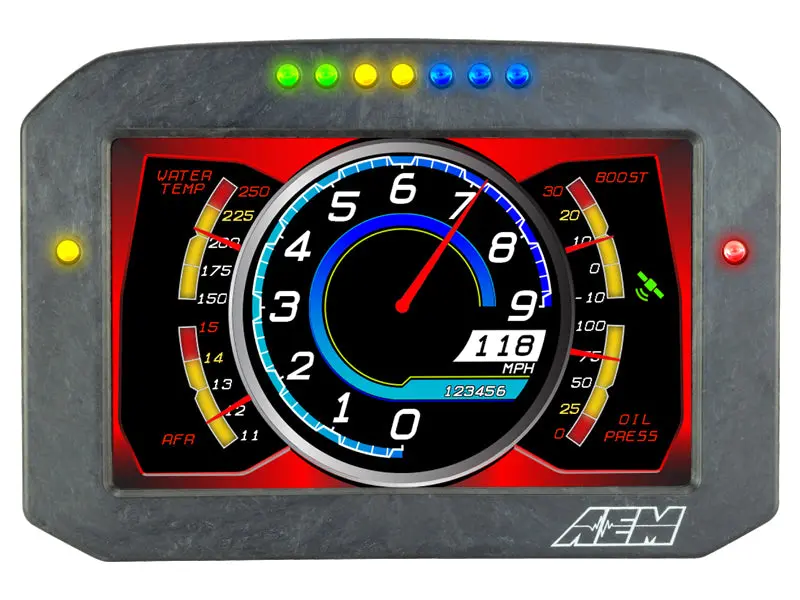 Aem Cd-7Flg Carbon Logging & Gps-Enabled Flat Panel Digital Dash Display 2