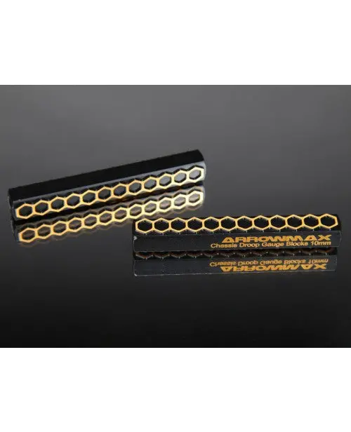 Am-171054 Chassis Droop Gauge Blocks 10 Mm Black Golden (2) 1