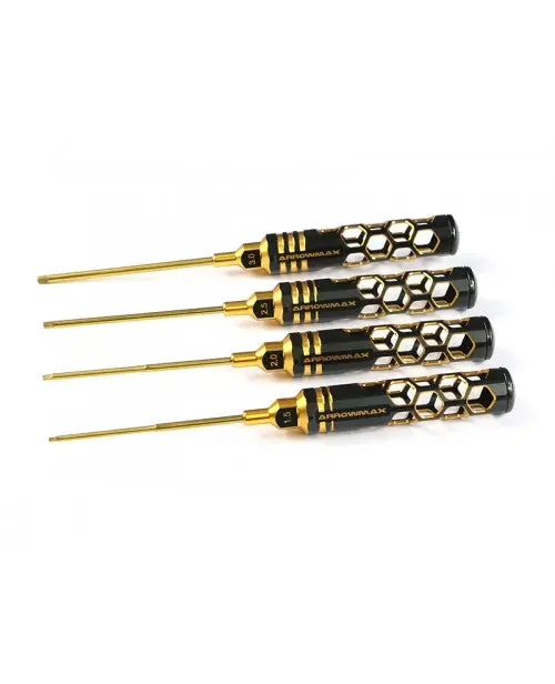 New !!! Just Arrived Am-410993-Bg Allen Wrench Set 1.5, 2.0, 2.5 & 3.0 X 100Mm - 4-Teilig. Black Golden 1
