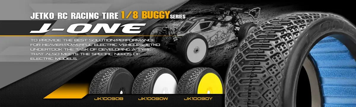 Jetko J-One 1/8 Buggy Pre-Glued Tires (Pair) 6