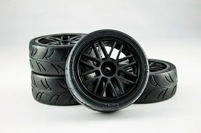 Usgt Pre Glued Tires ( Gt Wheel, Black) Grc124gtb 1