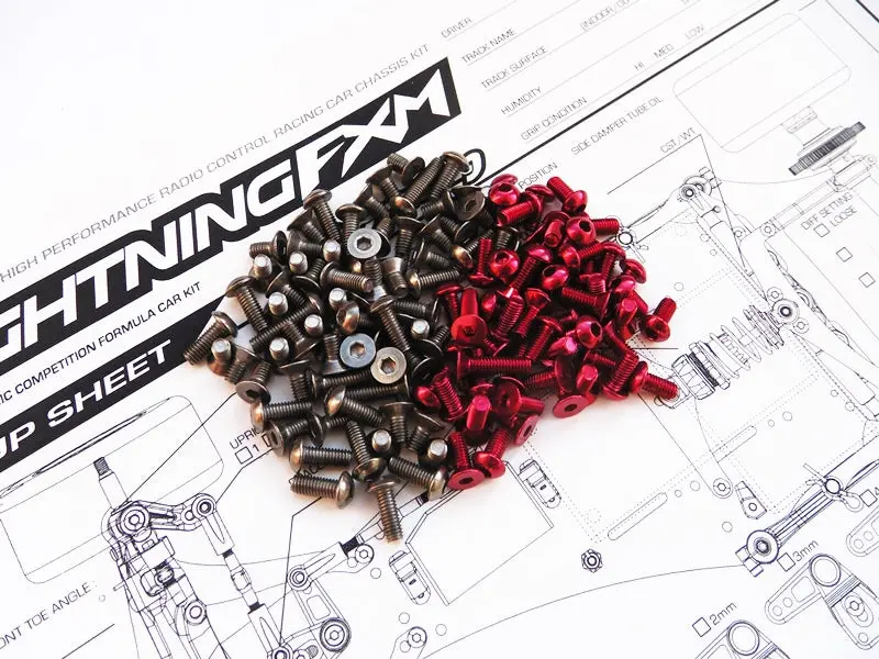 Lightning Fxm Titanium & Alum Hex Socket Screw Set	[Red] 1