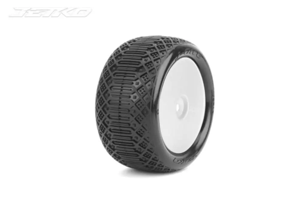 Jetko J-One 1/10 Rear Buggy Mounted Tires (Pre-Glued) 1