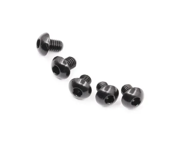 M3x4mm Aluminium Roundhead Screw, Black, 5 Pcs 1