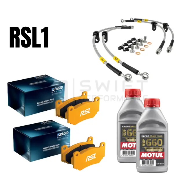 Pagid Rsl1 Front & Rear Brake Pads Set + Hel Braided Lines Kit + Motul Rbf 660 Brake Fluid – For Bmw F Series M Cars & M Lites (F20/F21, F22, F87 Og, F87 Comp, F80, F82) 1