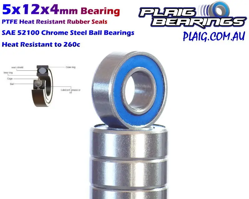 5X12x4mm Bearing – Rubber Seals (Mr125-2Rs) 1
