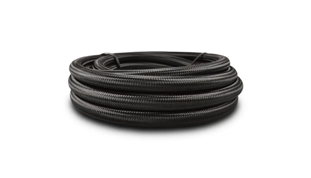 Vibrant Performance -8 An Black Nylon Braided Flex Hose (10 Foot Roll) 11968 1