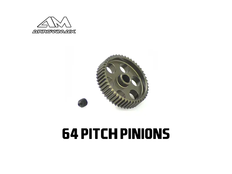 Arrowmax Aluminum Pinion Gear 64 Pitch (64P) 19T-63T 1