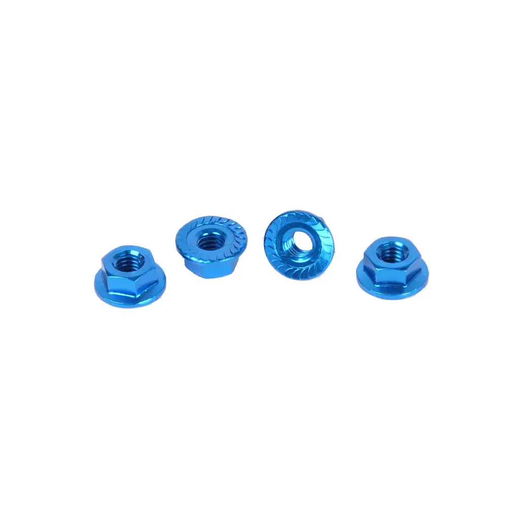 Core Rc - Serrated Alloy M4 Nuts; Blue  Pk 4 1