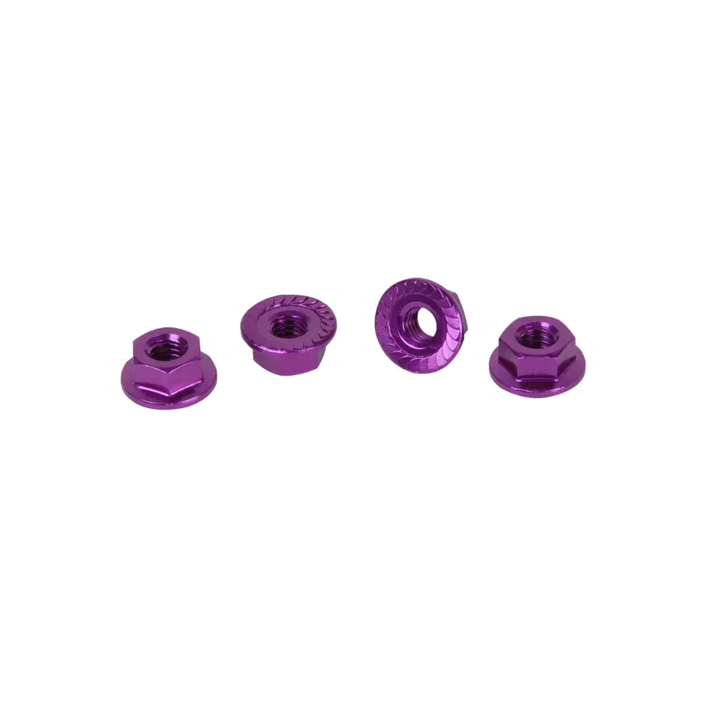 Core Rc - Serrated Alloy M4 Nuts; Violet  Pk 4 1