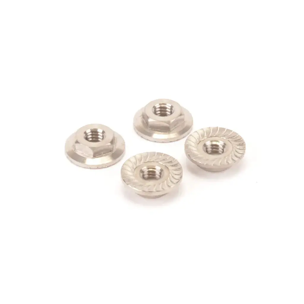 Titanium Low Profile M4 Serrated Nut (Pk4) 1