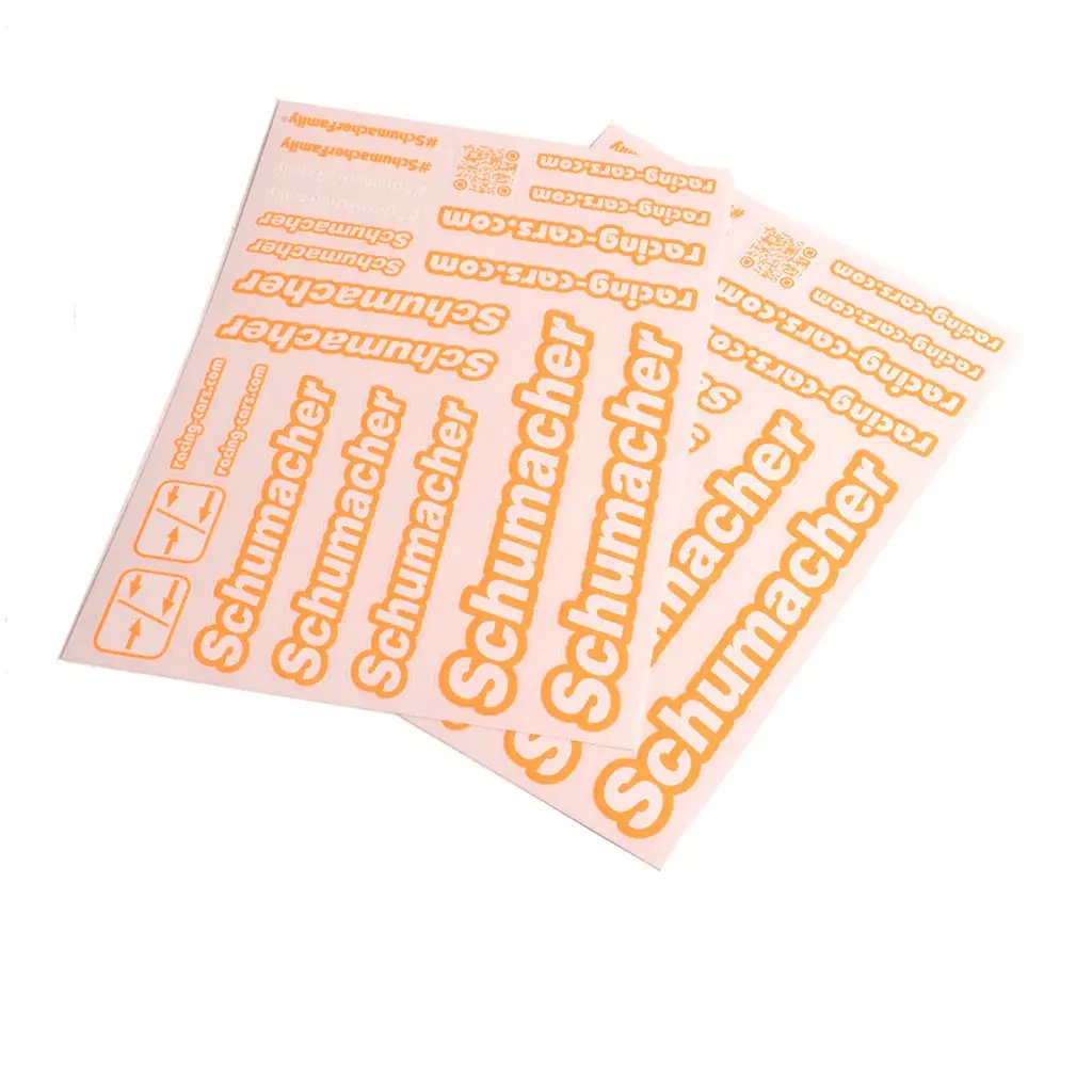 Schumacher Decal Sheet - Neon Orange - Pk2 1
