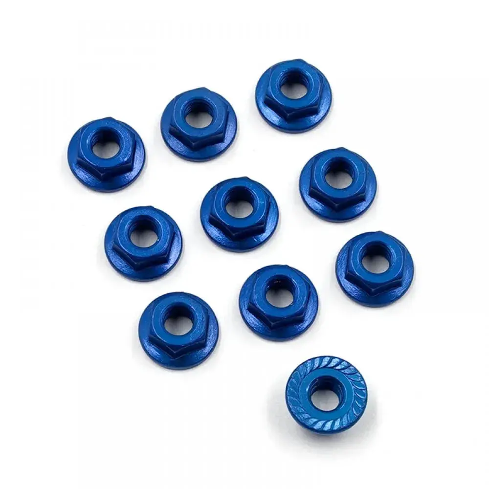 Yeah Racing 4Mm Aluminium Serrated Lock Nut 10Pcs (Db) 1