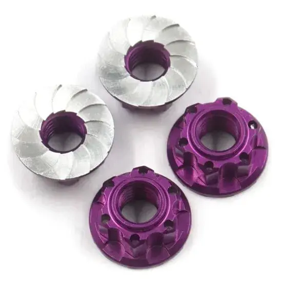 Yeah Racing 4Mm Aluminium Wheel Flange Lock Nut 4Pcs Purple Ya-0448Pp 1