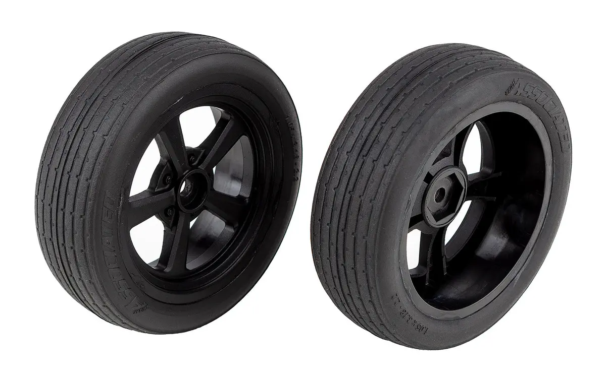 Team Associated Dr10 Front Wheels And Drag Tires, Mounted (Ass71073) 1