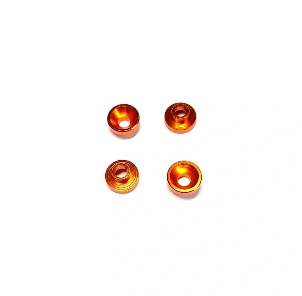 Team Zombie Alloy Countersunk Shims For Servo Mounting (5.0Mm Neck) 4 Pcs - Orange 1