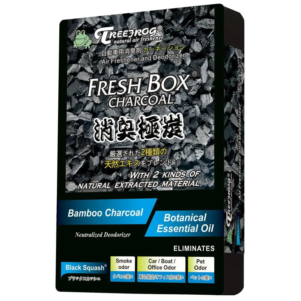 Treefrog Fresh Box Charcoal - Black Squash Air Freshener 1