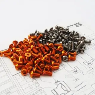 Hiro Seiko 48580 T4'20 Titan/Alum Hex Socket Screw Set...Orange 1
