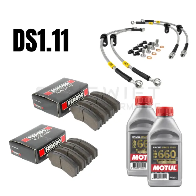 Ferodo Ds1.11 Front & Rear Brake Pads Set + Hel Braided Lines Kit + Motul Rbf 660 Brake Fluid – For Bmw F Series M Cars & M Lites (F20/F21, F22, F87 Og, F87 Comp, F80, F82) 1