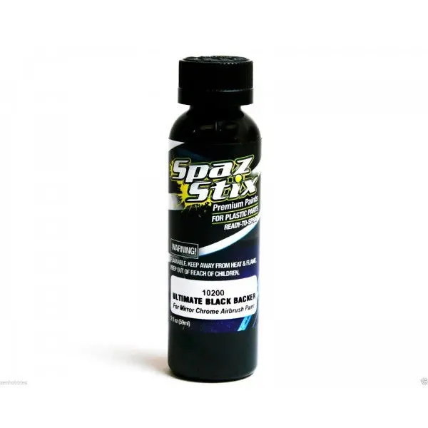 Spazstix Ultimate Black Backer For Chrome! Airbrush Paint 2Oz - Szx10200 1