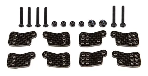 Rc8b4.1 Ft Rear Hub Tower Set, Carbon Fiber 1